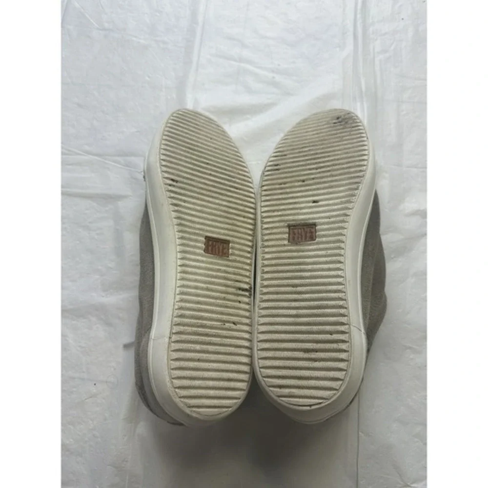 Frye Kerry Shoes Women's 9M Beige‎ White Suede Leather Lace Up Low Top Sneakers - Picture 8 of 9